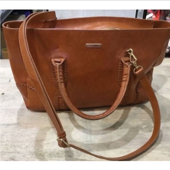 Rebecca Minkoff Leather Purse, Brown - Stitch Design Zip Closure & Pockets - Picture 7 of 9